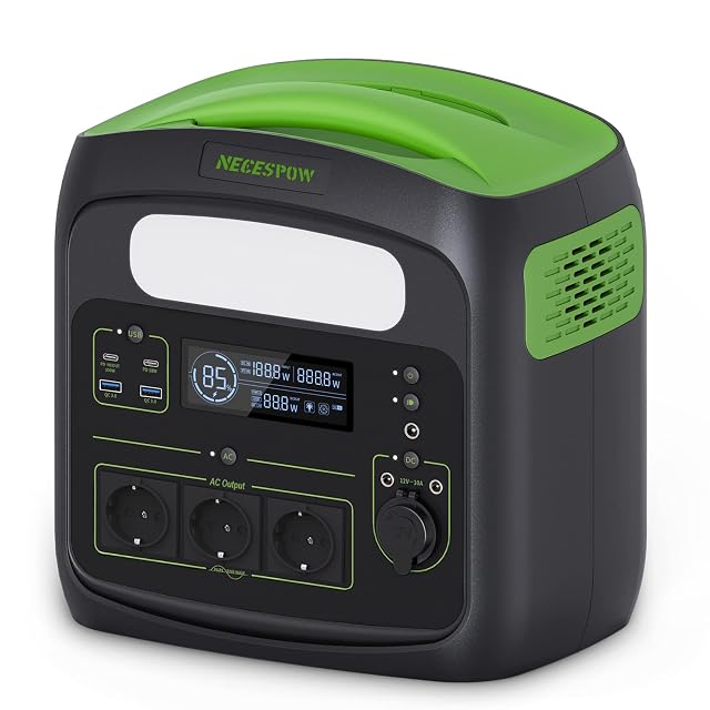 Station électrique portable NECESPOW de 700 W avec trois prises secteur