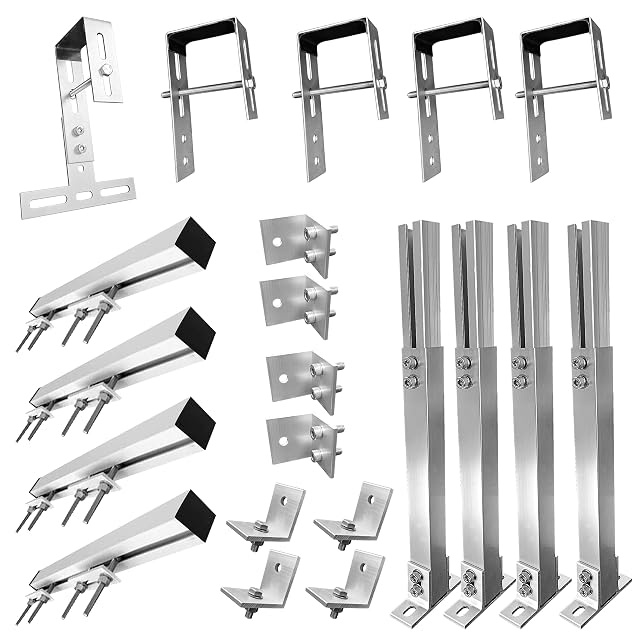 Support de garde-corps de balcon FIREND argenté pour garde-corps carrés
