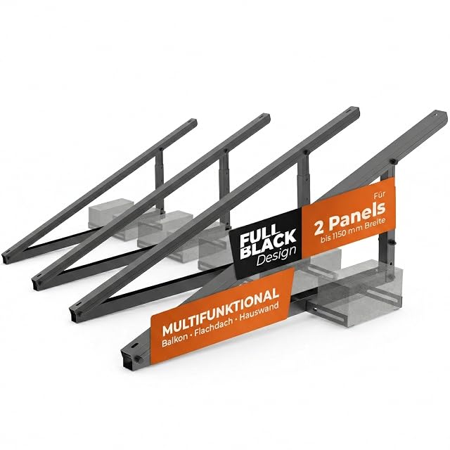 Support solaire universel Solarway noir pour balcon ou toit plat