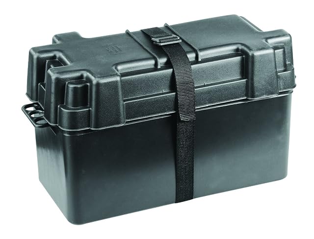 Coffre à batterie Nuova Rade en polypropylène noir avec sangle de maintien