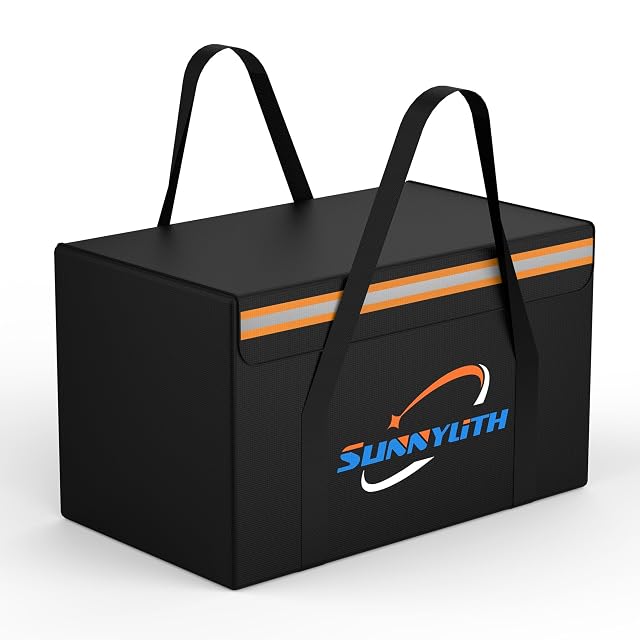 Sac à batterie résistant au feu SunnyLith avec poignée renforcée