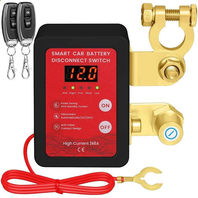 Coupe-batterie à télécommande DkevEu avec témoin LED
