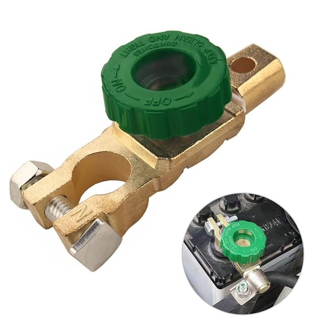 Coupe-batterie de borne Tawveml avec molette verte