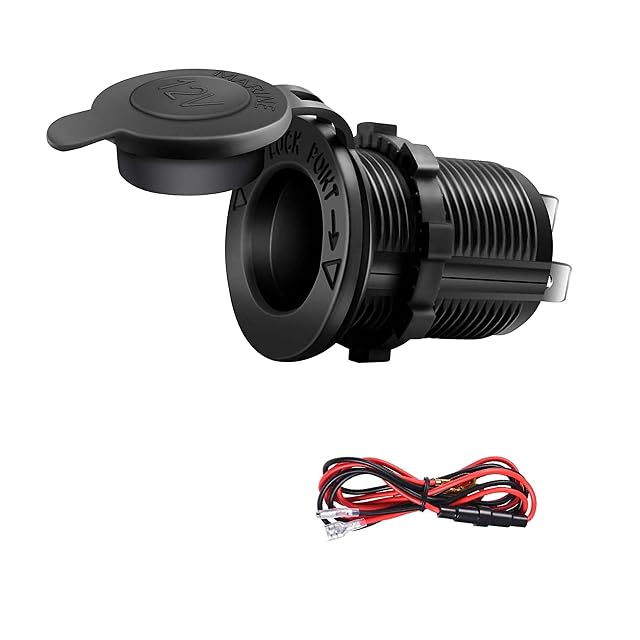 Prise d'accessoire 12 V étanche PPpanda avec cordon et fusible en ligne