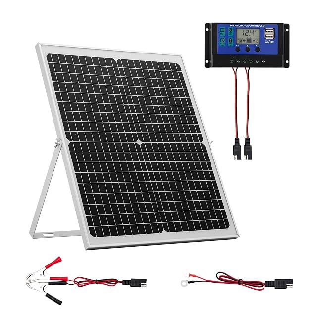 Chargeur solaire de batterie VEVOR 30 W monocristallin avec support réglable
