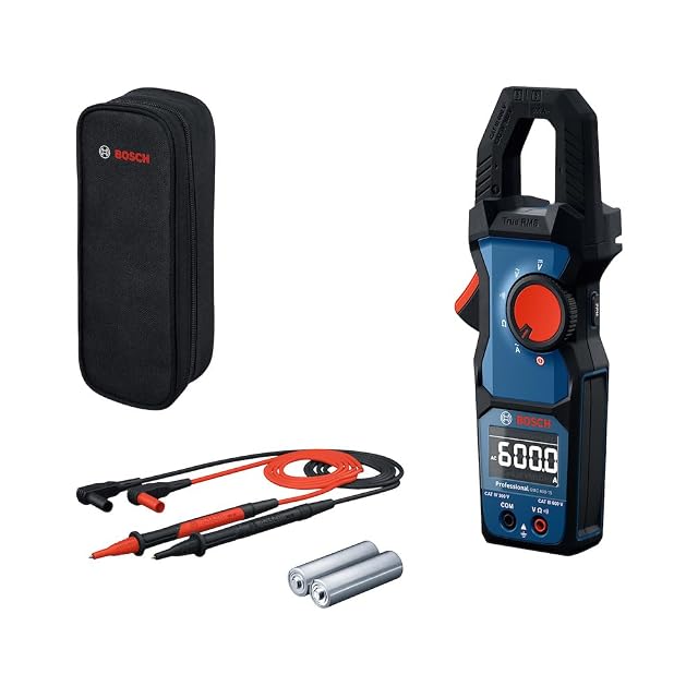 Pince ampèremétrique Bosch Professional GMC 600-15 bleue avec cordons de mesure
