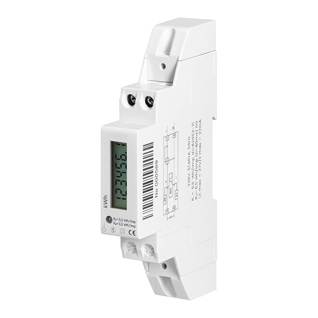 Compteur d'énergie monophasé sur rail DIN Miratic avec afficheur LCD