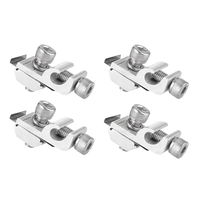 Pinces de mise à la terre en aluminium Lunpog pour panneaux solaires, quatre pièces
