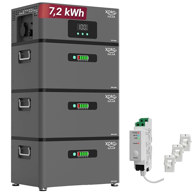 Système de batteries empilées XORO SOLAR ATLAS-F avec son compteur communicant
