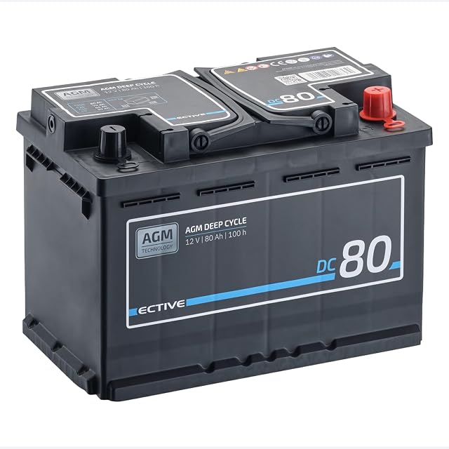 Batterie ECTIVE DC80 AGM à décharge profonde pour fourgons et bateaux