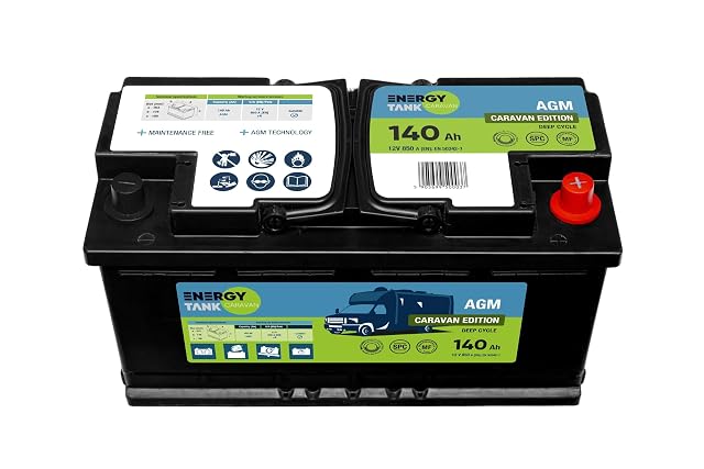 Batterie solaire AGM EnergyTank de 140 Ah pour camping-cars