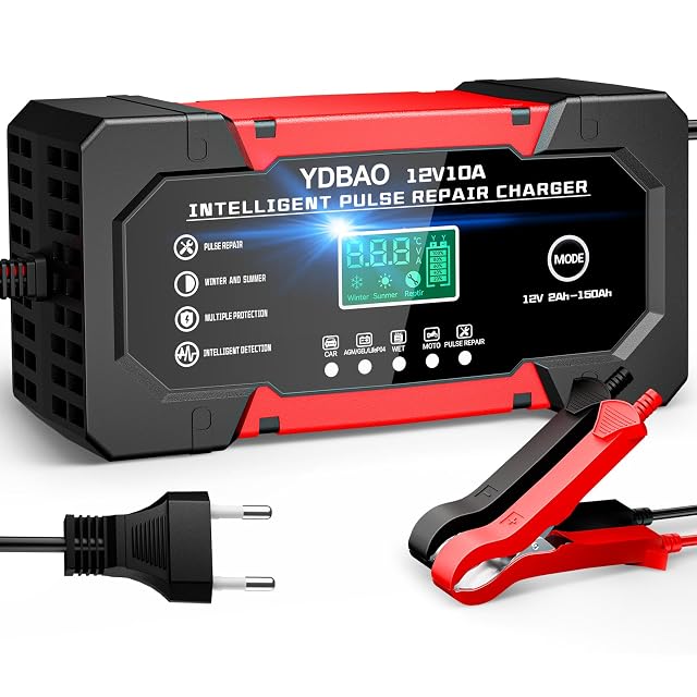 Chargeur de batterie de voiture YDBAO de 10 A avec écran LCD