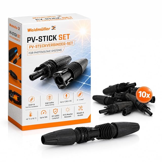 Connecteurs photovoltaïques à encliquetage Weidmüller PV-Stick