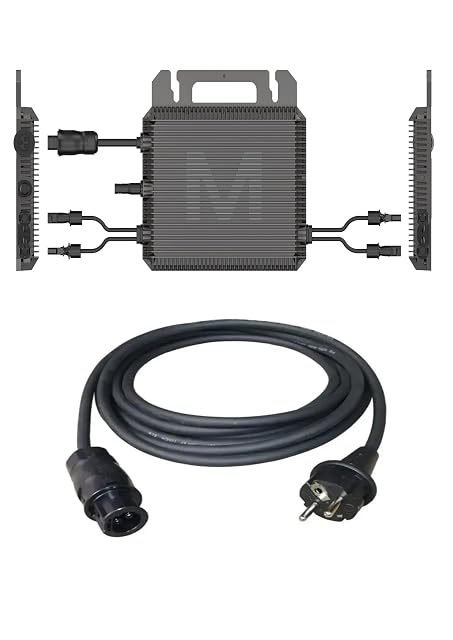 Micro-onduleur Marstek M2-800 avec son cordon de raccordement Schuko