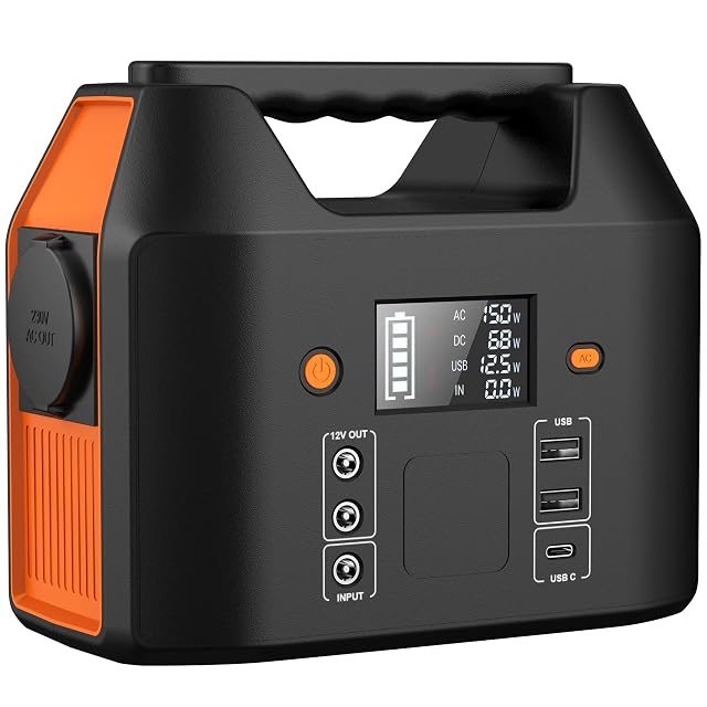 Station d’énergie portable SinKeu R150 avec écran LCD et sorties USB