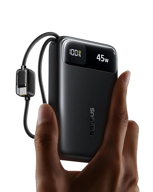 Batterie externe Baseus FC11 avec deux câbles USB-C intégrés