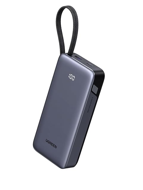 Batterie externe UGREEN Nexode de 20 000 mAh avec câble intégré