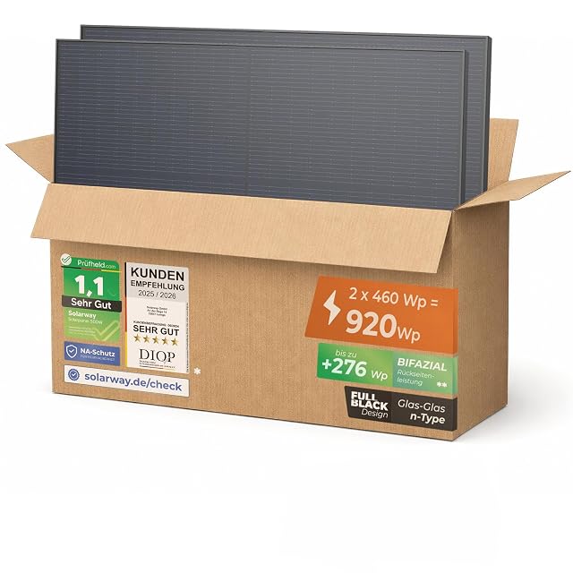 Module solaire bifacial Solarway de 460 W tout noir