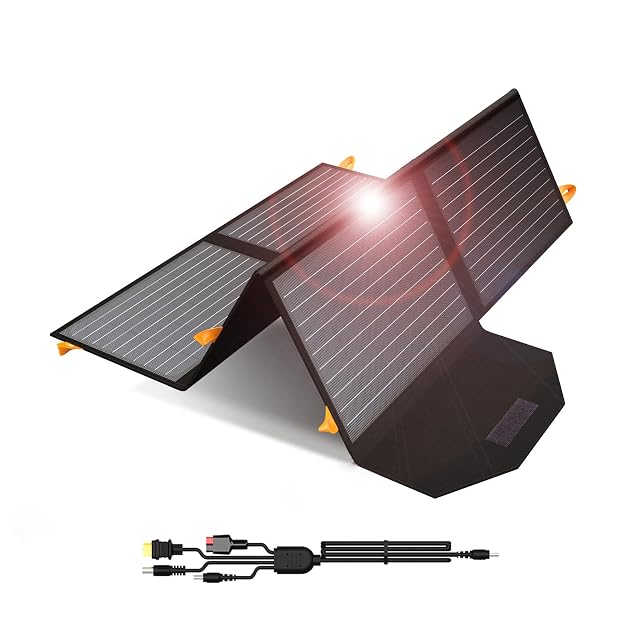Chargeur solaire pliable FlexSolar 60 W avec sorties USB et témoin LED