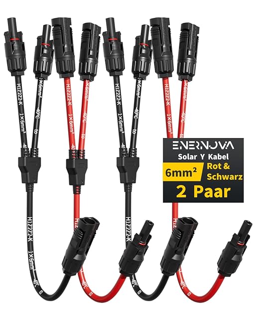 Paire de connecteurs solaires de dérivation en Y enernova en 6 mm²