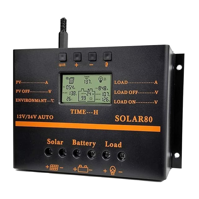 Régulateur solaire YIWUTRADE 80 A avec afficheur LCD
