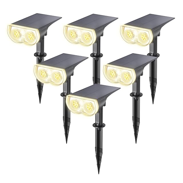 Projecteur solaire Linkind de 800 lumens éclairant un mur