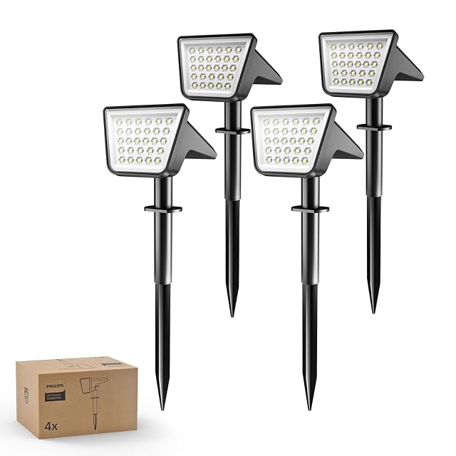 Projecteurs solaires de jardin Philips à 28 LED chacun