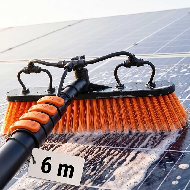 Brosse de lavage télescopique Briliantwerk à perche en aluminium et tête large