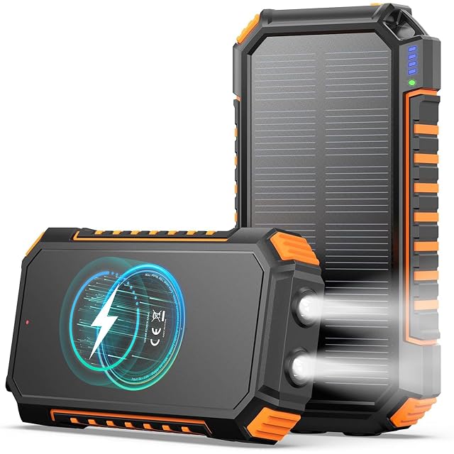 Batterie externe solaire A ADDTOP avec plaque de charge sans fil