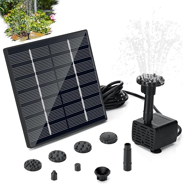 Pompe solaire de fontaine Sprifityy avec son panneau et ses buses