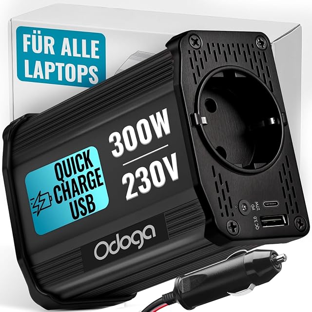 Convertisseur de tension Odoga 300 W avec ports USB-C et USB-A